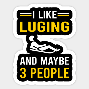 3 People Luge Luger Sticker